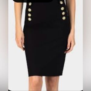 Derek Lam 10 Crosby Black skirt with gold military style button detail, size 8